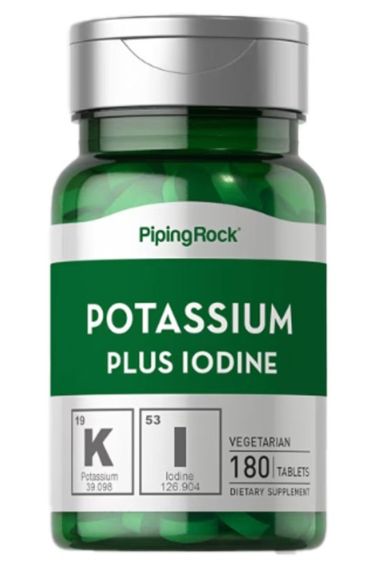 Potassium Plus Iodine 180 Tablets piping rock